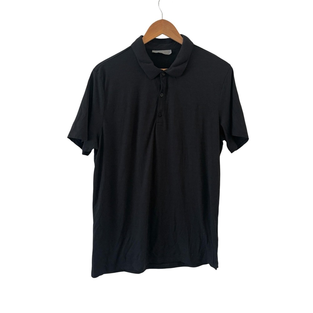 Icebreaker Merino Wool Polo Shirt Mens L Black Lightweight Breathable Casual Top